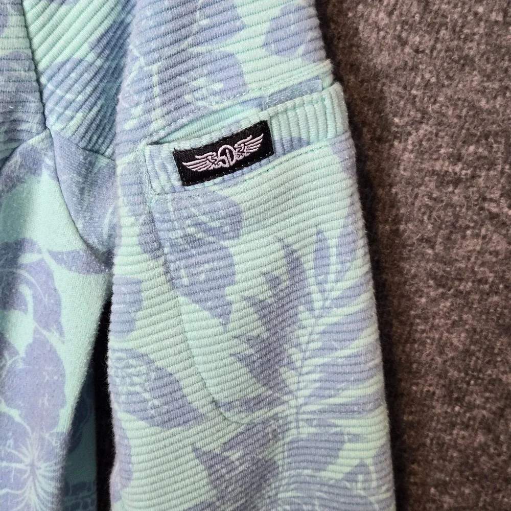 Women's Medium Straight Down Paradise Golf Jacket Floral Blue Logo* - Picture 2 of 10